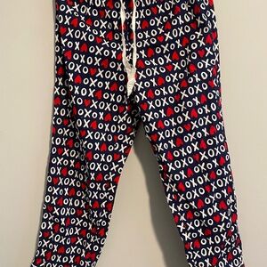 J. Crew Women's Pajama Pants with XOXO and Hearts Design Size Small